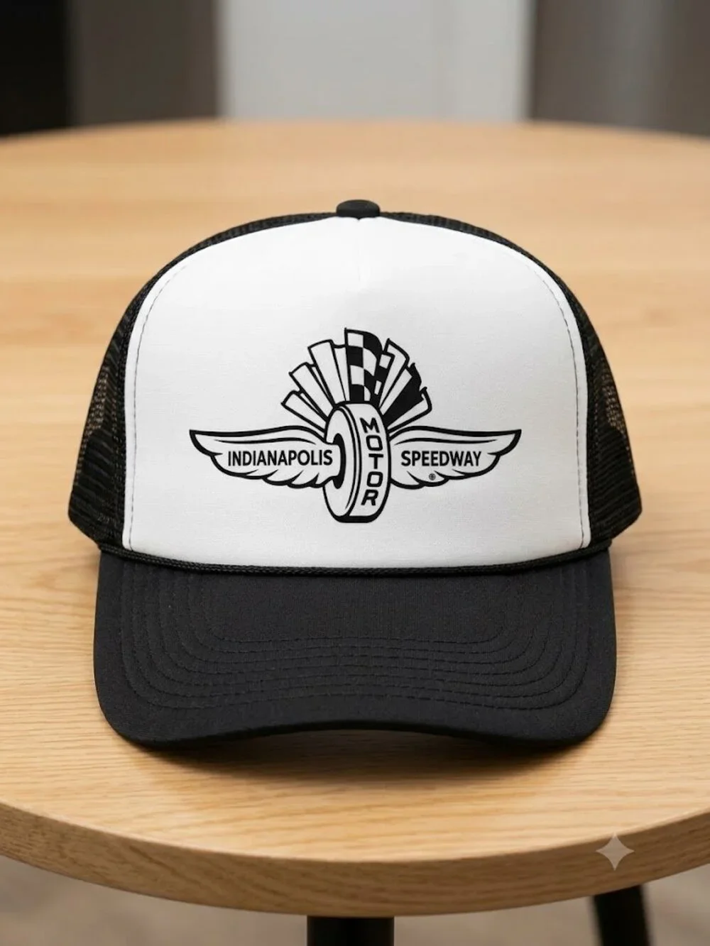 Retro Indianapolis Motor Speedway Trucker Hat Vintage Racing Foam Snapback Cap